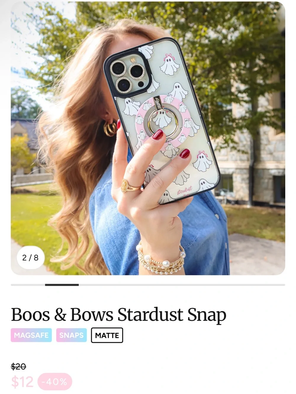 Boo & Bows iPhone 16 Pro Max Snap & MagSafe Ring